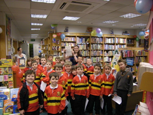 Susan Conolly with the boys from CBC Monkstown